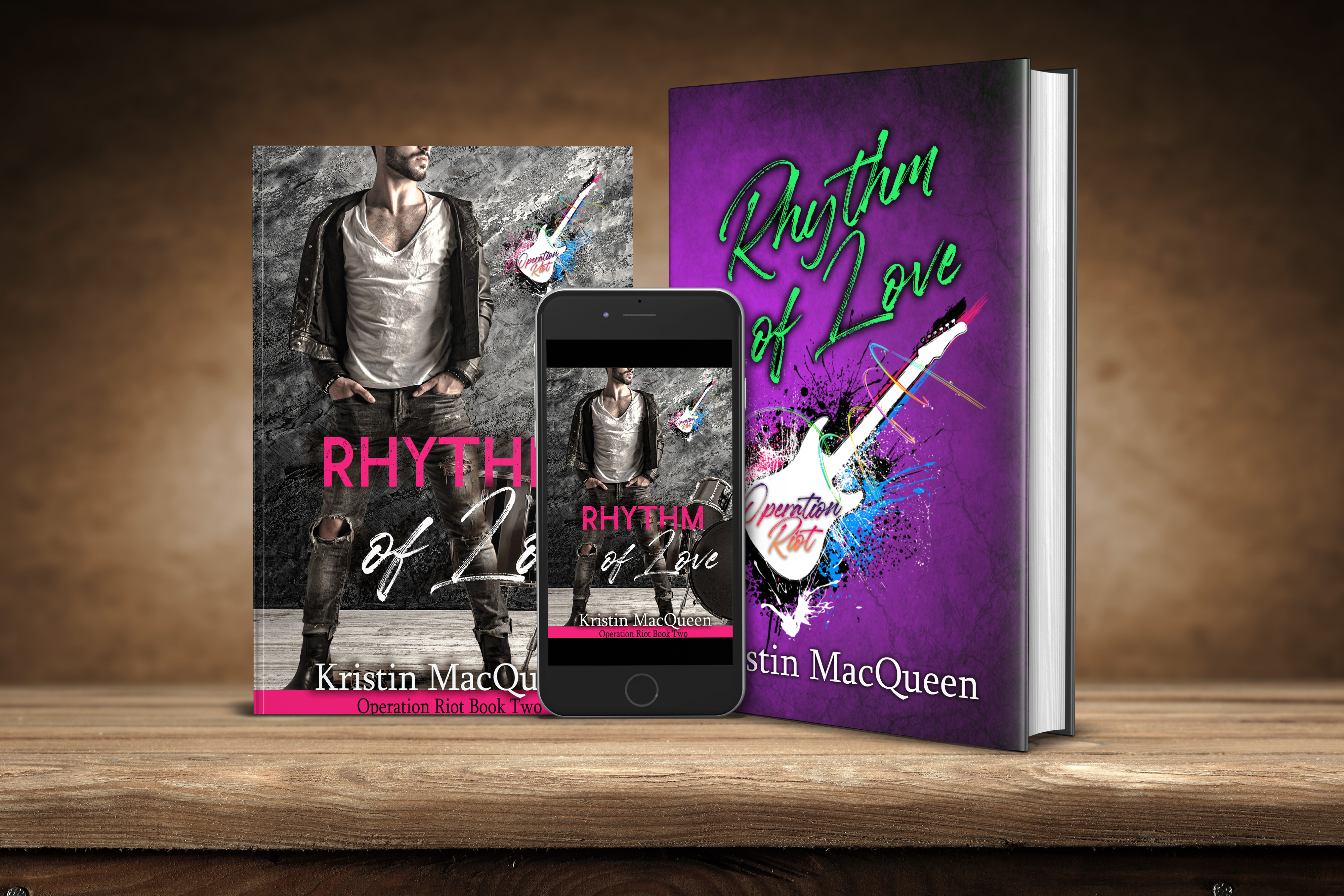Ebook, Paperback, and Hardback covers of Rhythm of Love