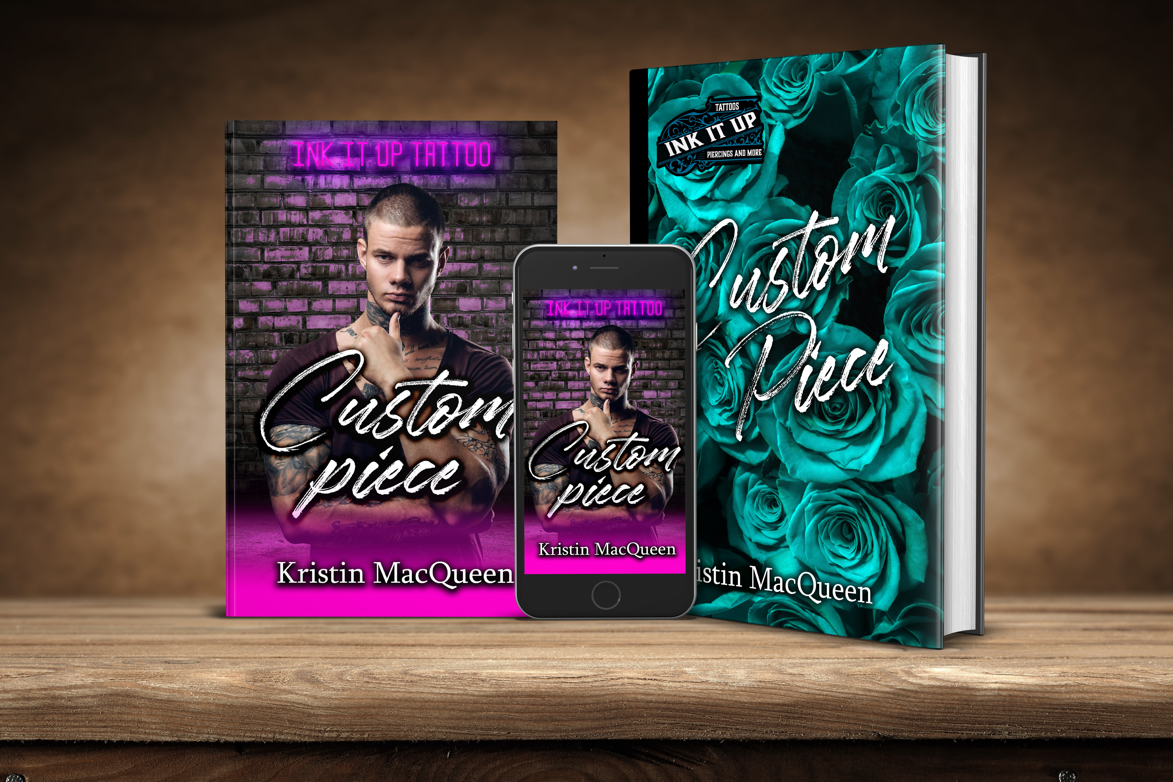Ebook, Paperback, and Hardback covers of Custom Piece