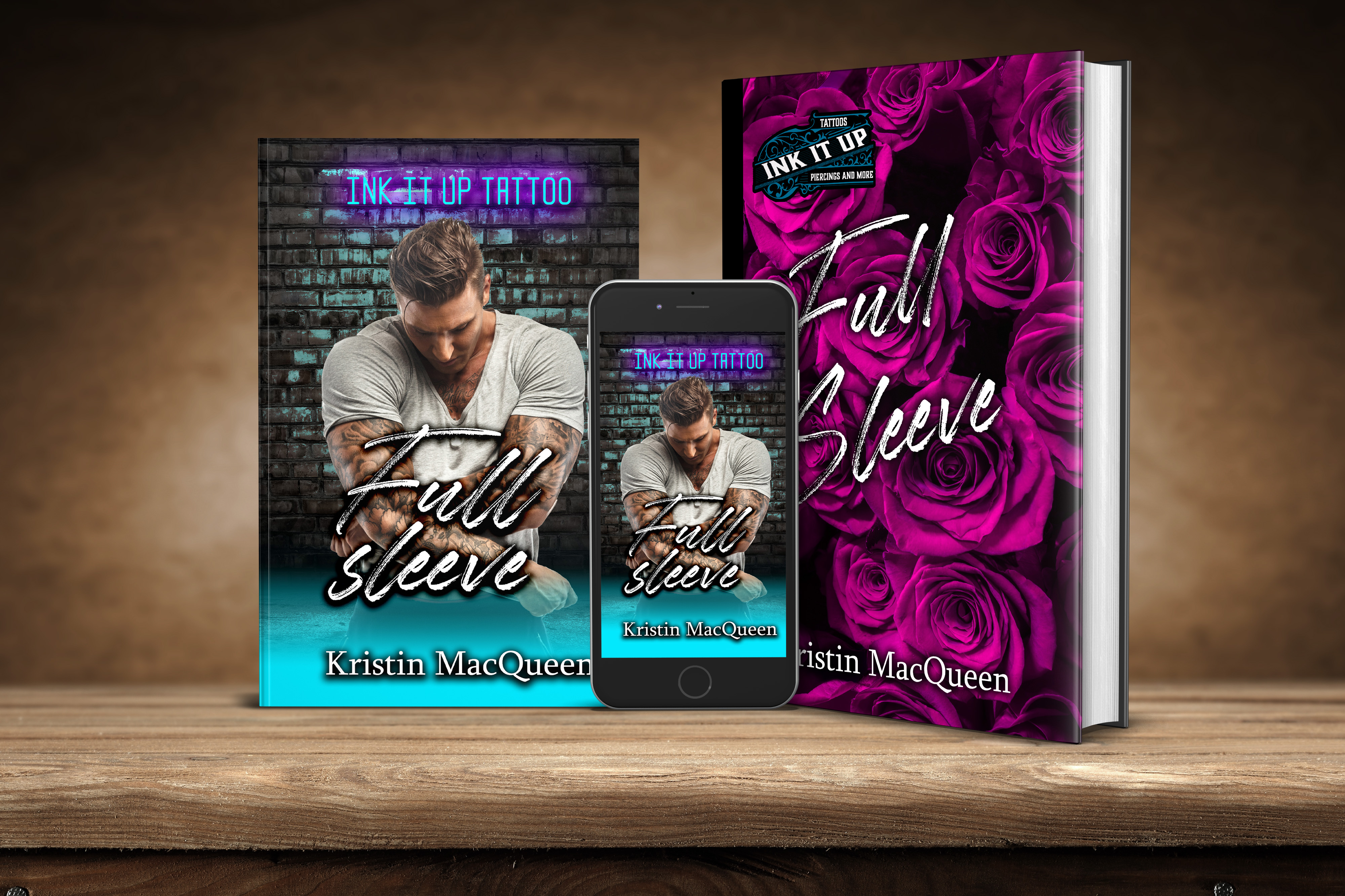 Ebook, Paperback, and Hardback covers of Full Sleeve