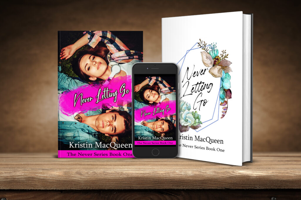 Ebook, Paperback, and Hardback covers of Never Letting Go