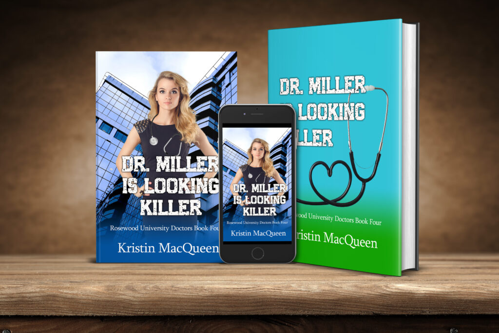 Ebook, Paperback, and Hardback covers of Dr. Miller is Looking Killer