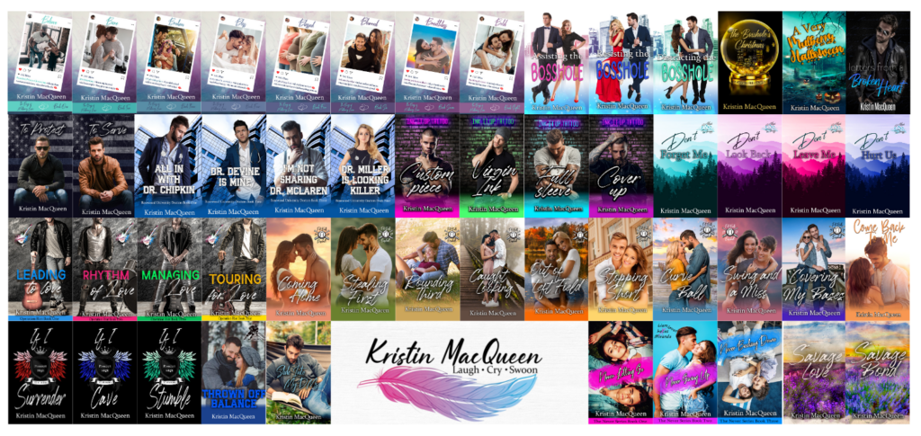 A collection of Kristin MacQueen's book covers